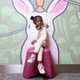 Parker Curry, 4, imitates Michelle Obama’s portrait pose at the West End Library in Washington, DC on October, 10, 2019.